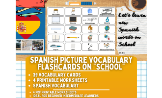 Spanish Picture Vocabulary Flashcards - School