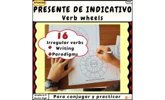 Spanish Present Indicative Irregular Verbs Wheels Conjugation&Writing