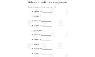spanish present tense stem changing verbs practice