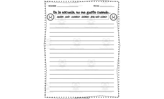 Spanish: Primary Writing Program | "At school, I don't like when..."