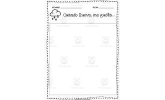 Spanish: Primary Writing Program | "When it rains, I like..."