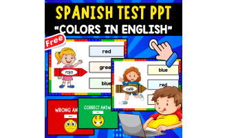 SPANISH QUIZ PPT | COLORS IN ENGLISH-SPANISH | VOCABULARY