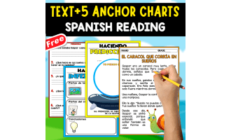 SPANISH READING + 5 ANCHOR CHARTS | El caracol que corría