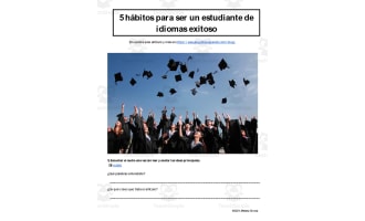 Spanish: Reading + Listening Activity | 5 hábitos para ser un estudiante de idiomas exitoso