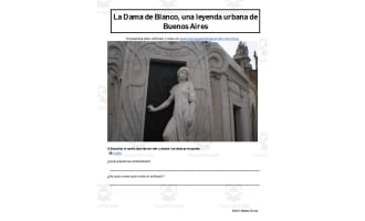 Spanish: Reading + Listening Activity | La Dama de Blanco, una leyenda urbana de Buenos Aires