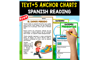 SPANISH READING TEXT + 5 ANCHOR CHARTS | El zapato perdido