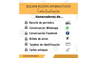 Spanish: RECURSOS ESCAPE ROOMS - CREATIVATEPRIMARIA