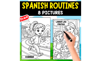 SPANISH ROUTINES | 8 COLORING PAGES