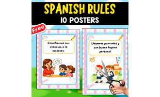 SPANISH RULES | 10 POSTERS FOR CLASSROOM DECOR
