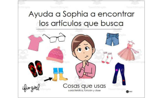 Spanish: SORT CLOTHING BY feature, function, class -Ayuda a Sophia a Encontrar los Artículos - Característica, Función y Clase - Sorting Activity