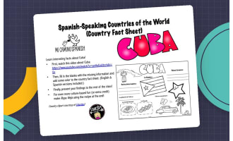 Spanish-Speaking Countries of the World - CUBA (Country Fact Sheet & Activity)
