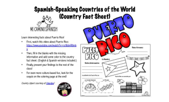 Spanish-Speaking Countries of the World - PUERTO RICO! (Fact Sheet & Activity)