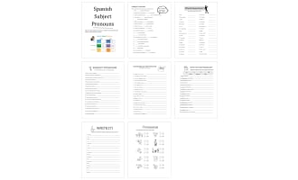 Spanish Subject Pronouns Worksheets