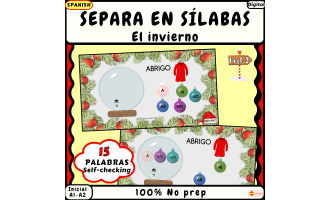 Spanish syllables practice Part 2 Las sílabas Palabras de invierno