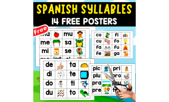 SPANISH SYLLABLES | SYLLABLE COMBINATIONS | 14 FREE POSTERS