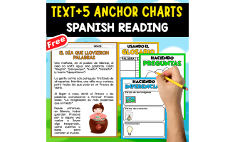 SPANISH TEXT + 5 ANCHOR CHARTS | El día que llovieron palabras