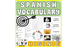 Spanish Vocabulary Flash Cards Crossword Wordsearch Anagram HYGIENE