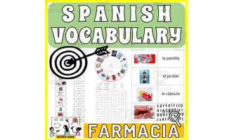 Spanish Vocabulary Flash Crossword Wordsearch Anagram PHARMACY