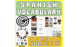 Spanish Vocabulary Flash Crossword Wordsearch Anagram SCHOOL SUBJECTS