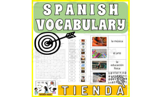 Spanish Vocabulary Flash Crossword Wordsearch Anagram SHOP