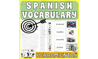 Spanish Vocabulary Flash Crossword Wordsearch Anagram TOOLS PAINTS