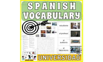Spanish Vocabulary Flash Crossword Wordsearch Anagram UNIVERSITY