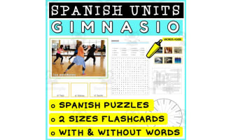 SPANISH Vocabulary Flashcards Puzzles Games 18