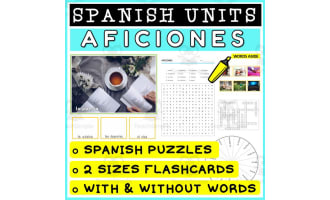 SPANISH Vocabulary Flashcards Puzzles Games 19