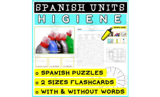 SPANISH Vocabulary Flashcards Puzzles Games 22
