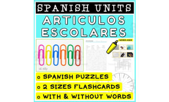 SPANISH Vocabulary Flashcards Puzzles Games 32