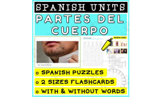 SPANISH Vocabulary Flashcards Puzzles Games 4