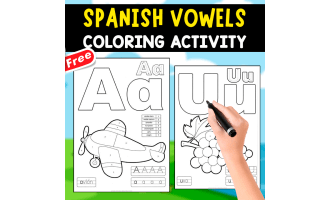 SPANISH VOWELS | 5 FREE POSTERS FOR COLORING