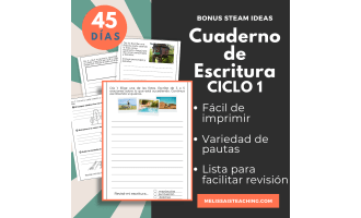 Spanish Warm-Up Writing Journal Printable, Editing List, 45 Days