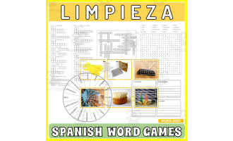 Spanish Word Games | Crossword Wordsearch Anagram | CLEANING
