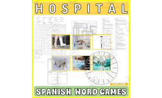 Spanish Word Games | Crossword Wordsearch Anagram | HOSPITAL