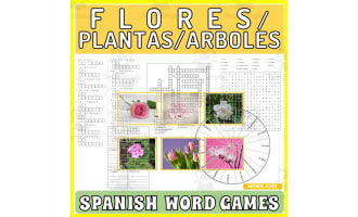 Spanish Word Games | Crossword Wordsearch Anagram | PLANTS FLOWERS