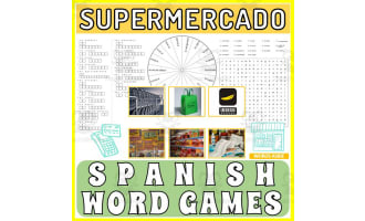 Spanish Word Games | Crossword Wordsearch Anagram | SUPERMARKET