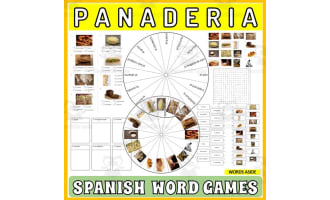 Spanish Word Puzzles Crossword Wordsearch Anagram BAKERY