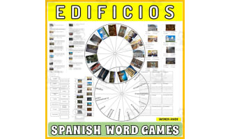 Spanish Word Puzzles Crossword Wordsearch Anagram BUILDINGS