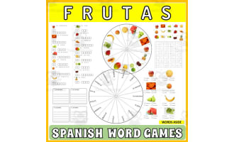 Spanish Word Puzzles Crossword Wordsearch Anagram FRUITS