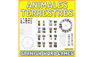 Spanish Word Puzzles Crossword Wordsearch Anagram LAND ANIMALS