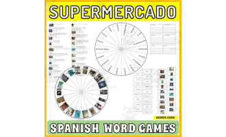 Spanish Word Puzzles Crossword Wordsearch Anagram SUPERMARKET