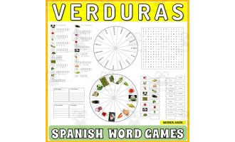 Spanish Word Puzzles Crossword Wordsearch Anagram VEGETABLES
