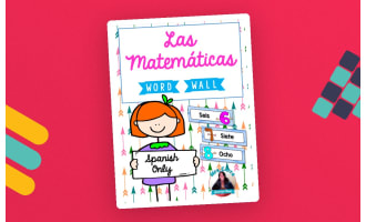 Spanish Word Wall Cards - Las Matemáticas