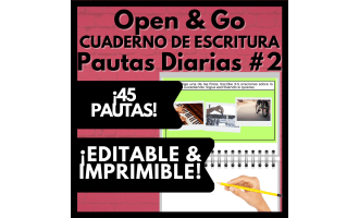 Spanish Writing Prompt Journal, 45-Days Warm-Up, Editable #2