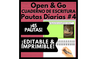 Spanish Writing Prompt Journal, 45-Days Warm-Up, Editable #4