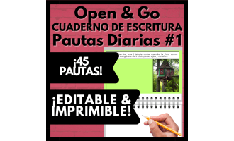 Spanish Writing Prompt Journal, 45-Days Warm-Up, Editable