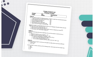 Speech and Language Screener - Grades 1-5