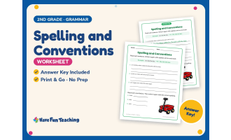 Spelling and Conventions Worksheet – 2nd Grade Capitalization Practice
