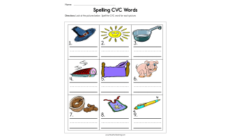 Spelling CVC Words Worksheet